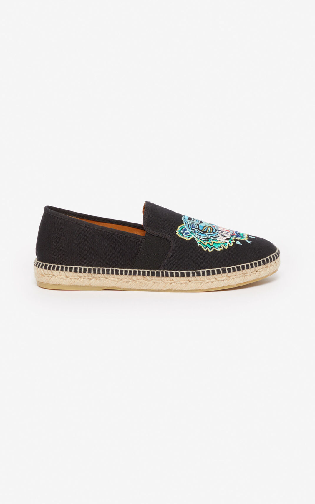 Kenzo Tiger elasticated Espadril Erkek Siyah | 4907-OLZDP